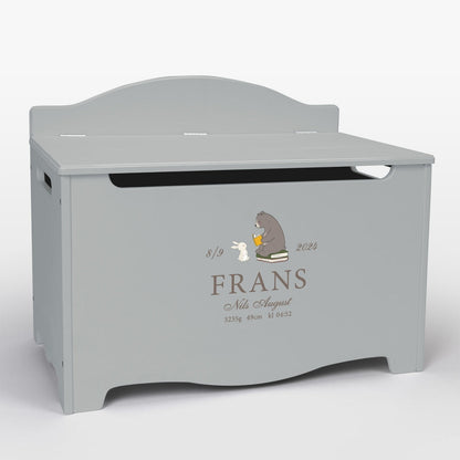 Keepsake Storage Chest Named Nordic Bear Blue  (Personalised) PRE ORDER