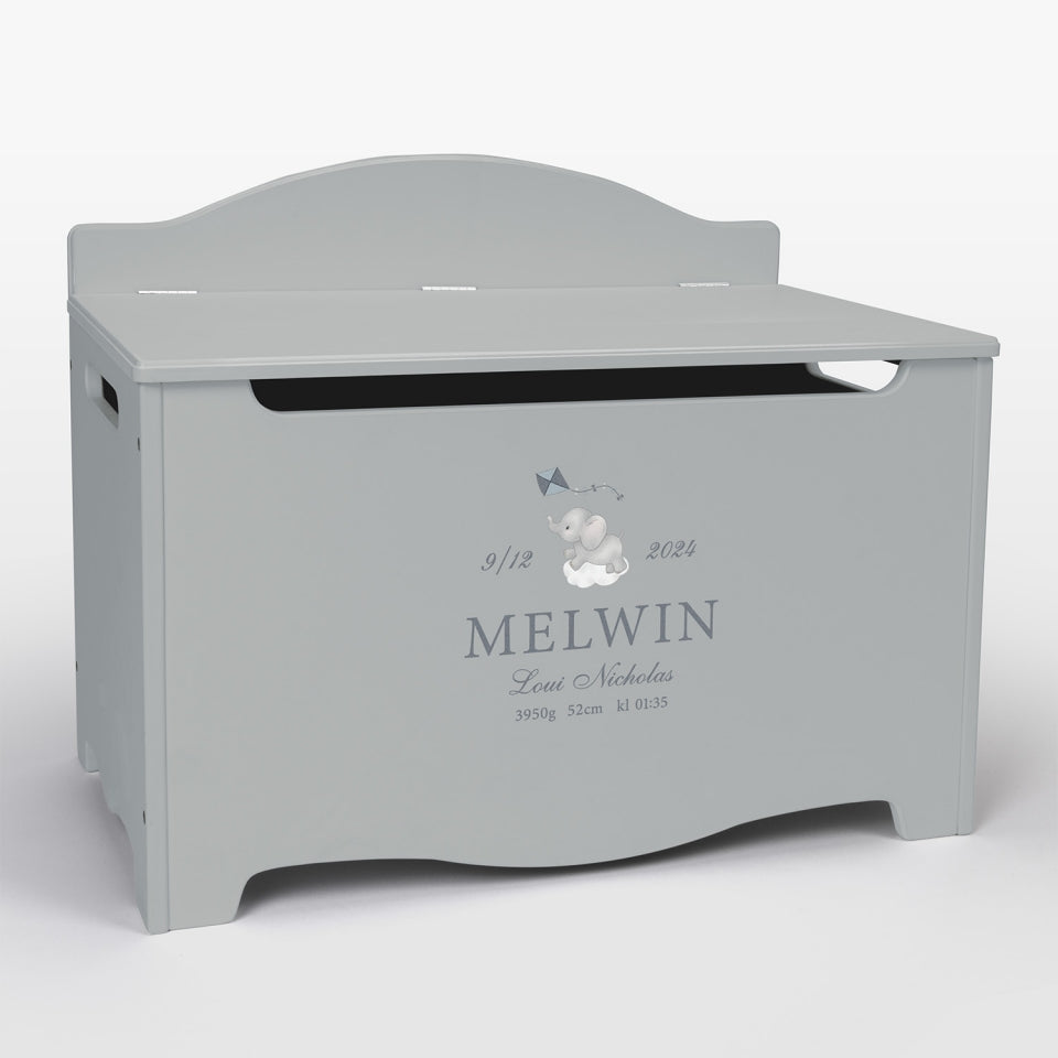 Keepsake Storage Chest Named Elephant Blue - Dream (Personalised) PRE ORDER
