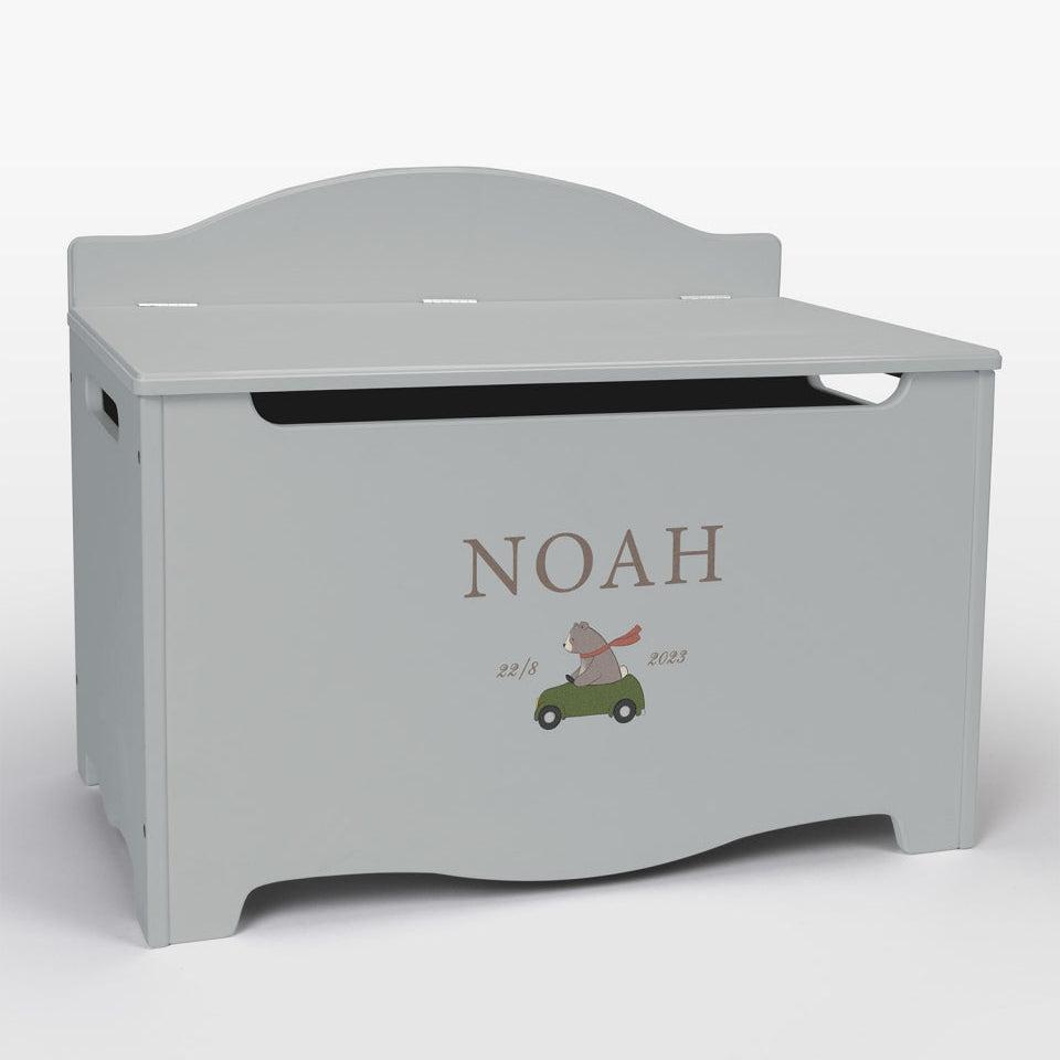 Storage Chest Named Nordic Bear Blue (Personalised) PRE ORDER