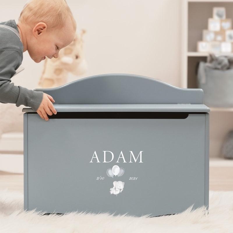 Storage Chest Named Elephant Blue - Dream(Personalised) PRE ORDER