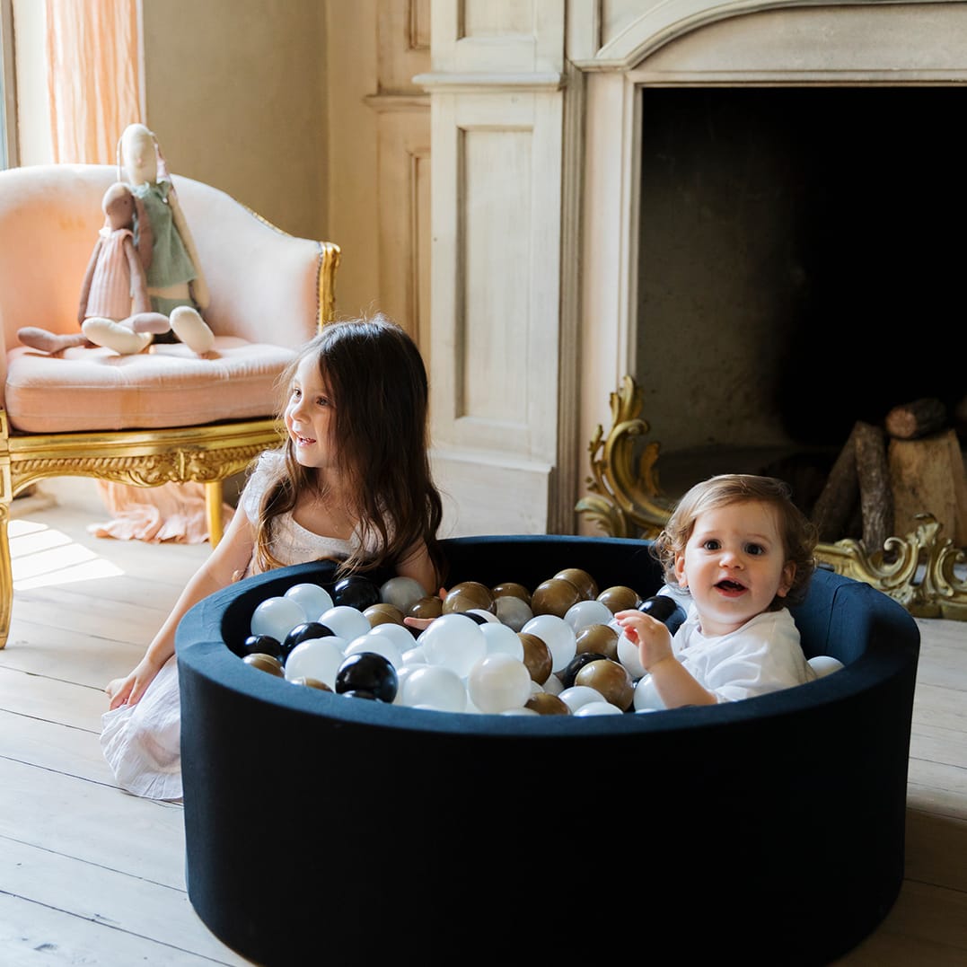 Black Ball Pit - Gold/Grey/White Balls - Black
