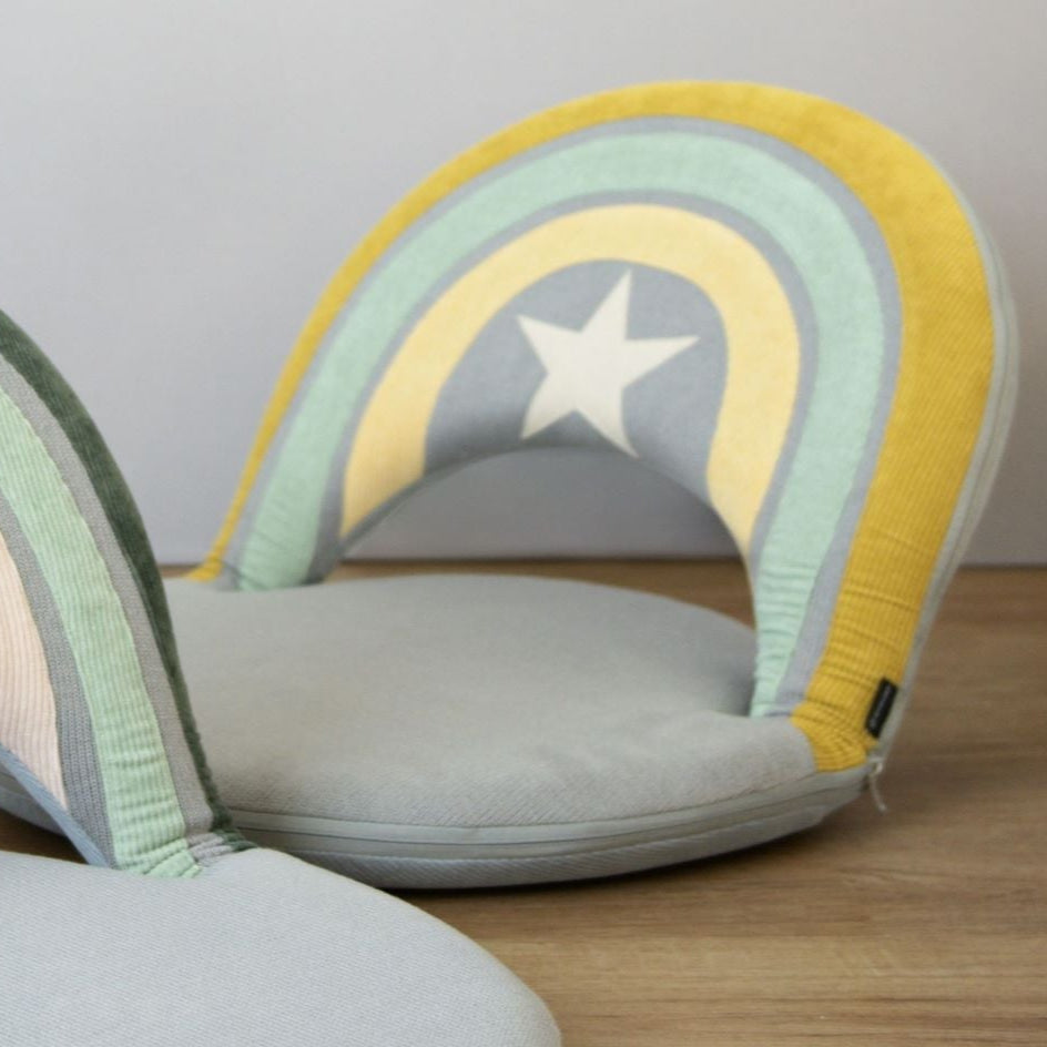 Starlight Rainbow Chair Grey Chair  / Mustard , Mint Green , Light Yellow
