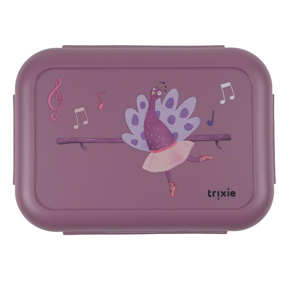 2 Compartment Lunch Box With Clips - Ballerina Mrs. Peacock