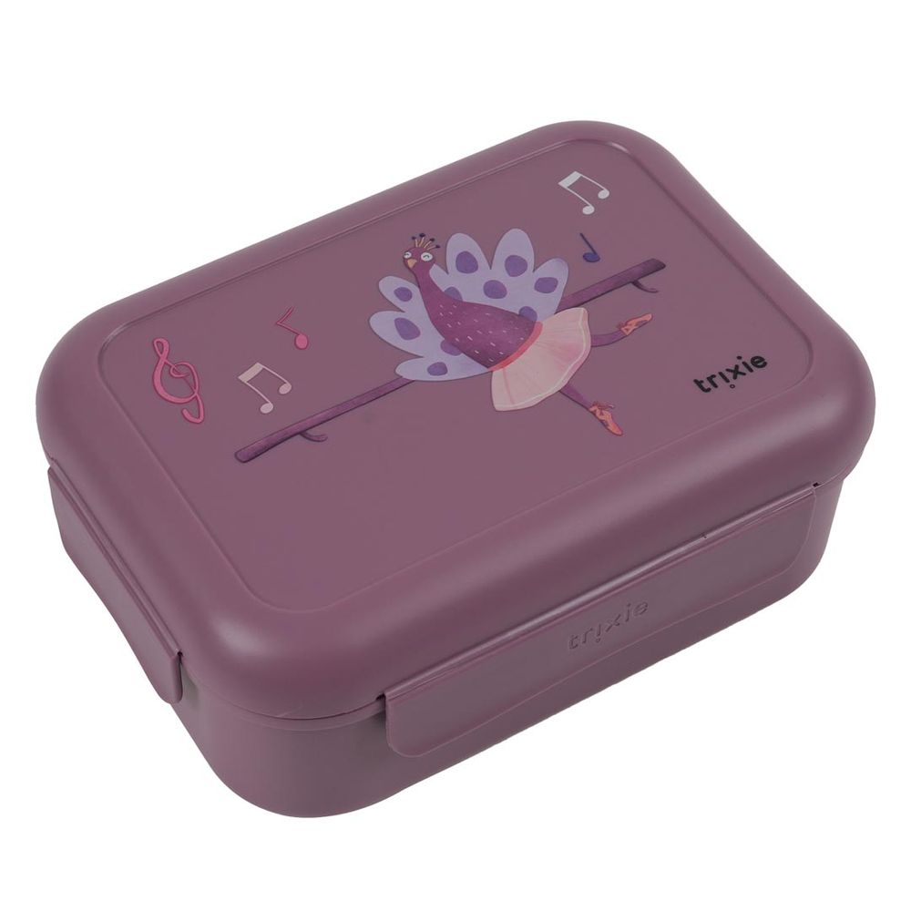 2 Compartment Lunch Box With Clips - Ballerina Mrs. Peacock