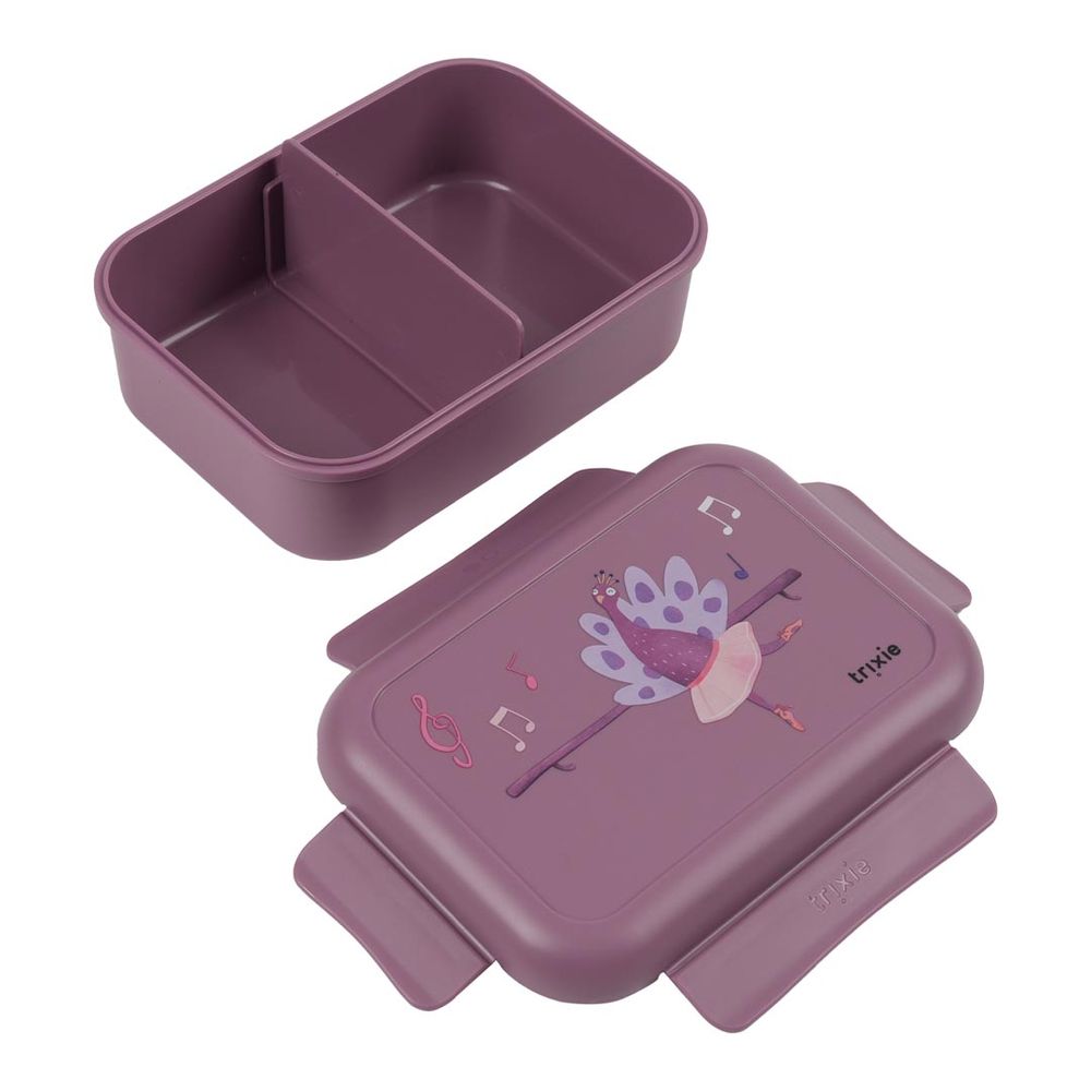 2 Compartment Lunch Box With Clips - Ballerina Mrs. Peacock