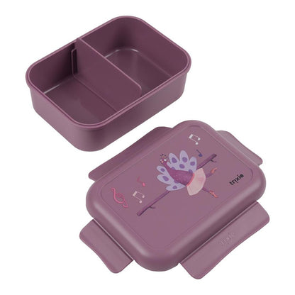 2 Compartment Lunch Box With Clips - Ballerina Mrs. Peacock