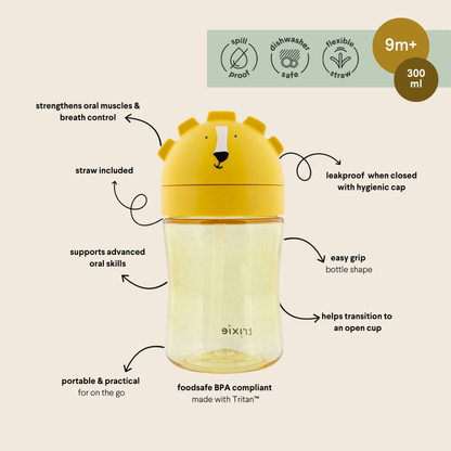 Tritan™ Spill Proof Straw Cup - 300ml - Mr. Lion