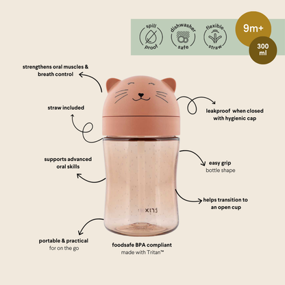 Tritan™ Spill Proof Straw Cup - 300ml - Mrs. Cat
