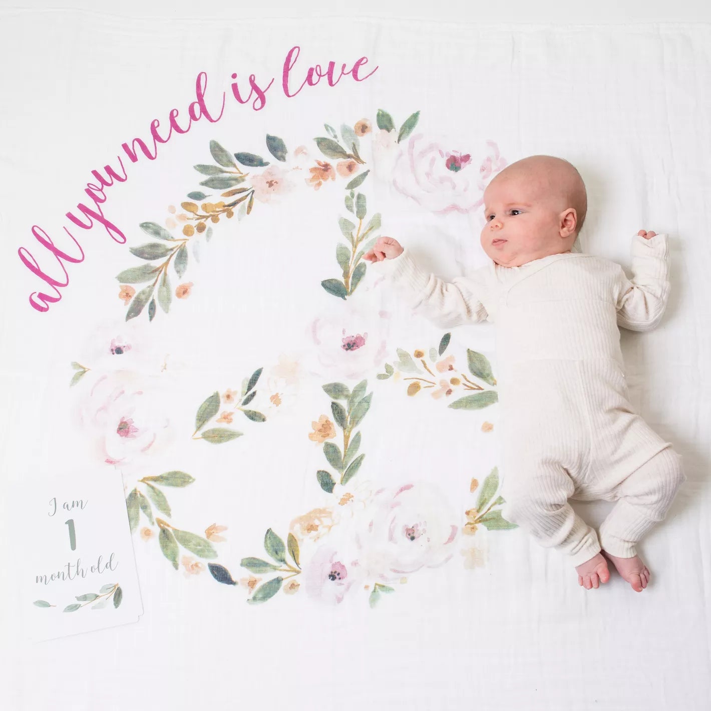 Baby's First Yearª  Milestone Blanket & Cards Set -  All You Need is Love