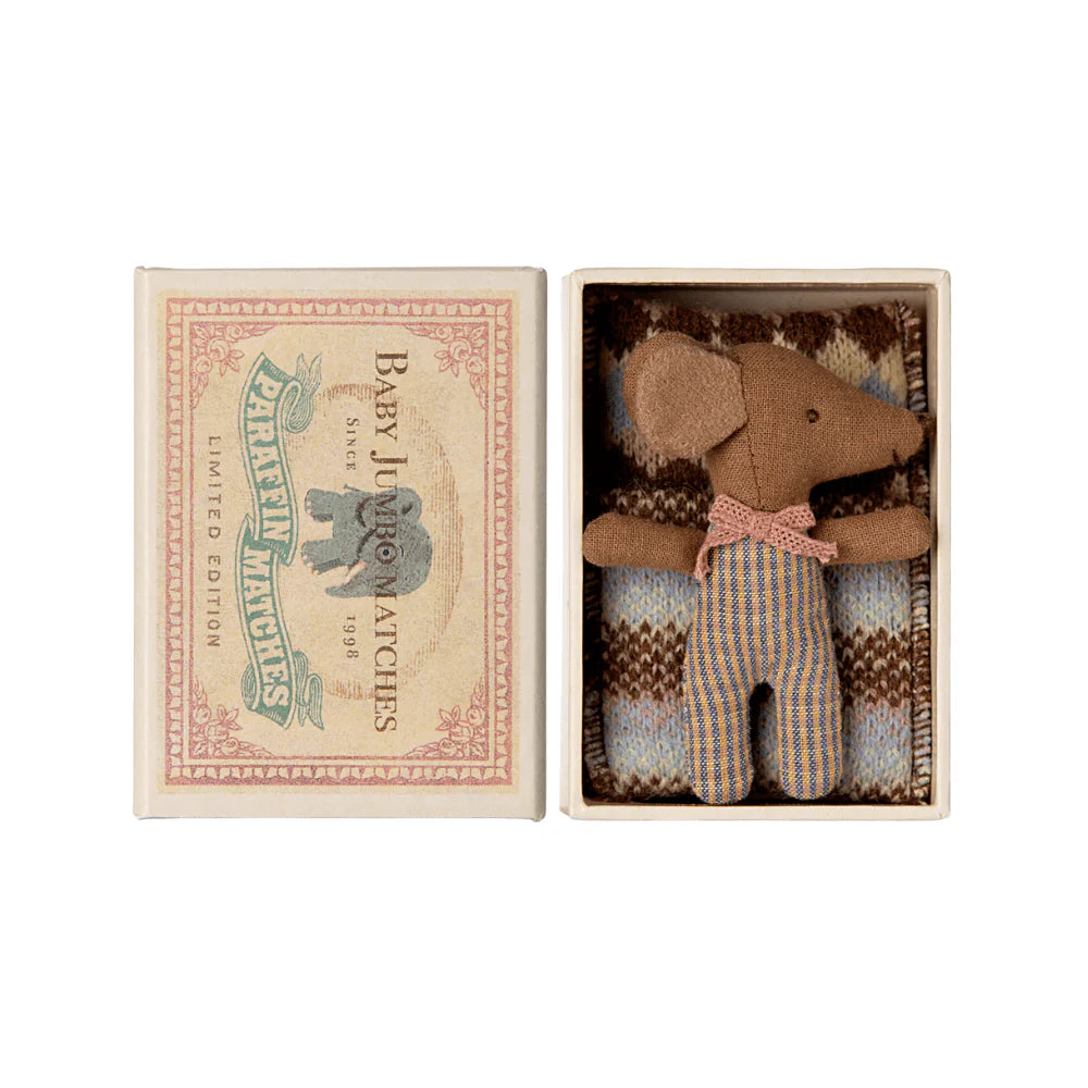 Sleepy Wakey Baby Mouse In Matchbox - Rose