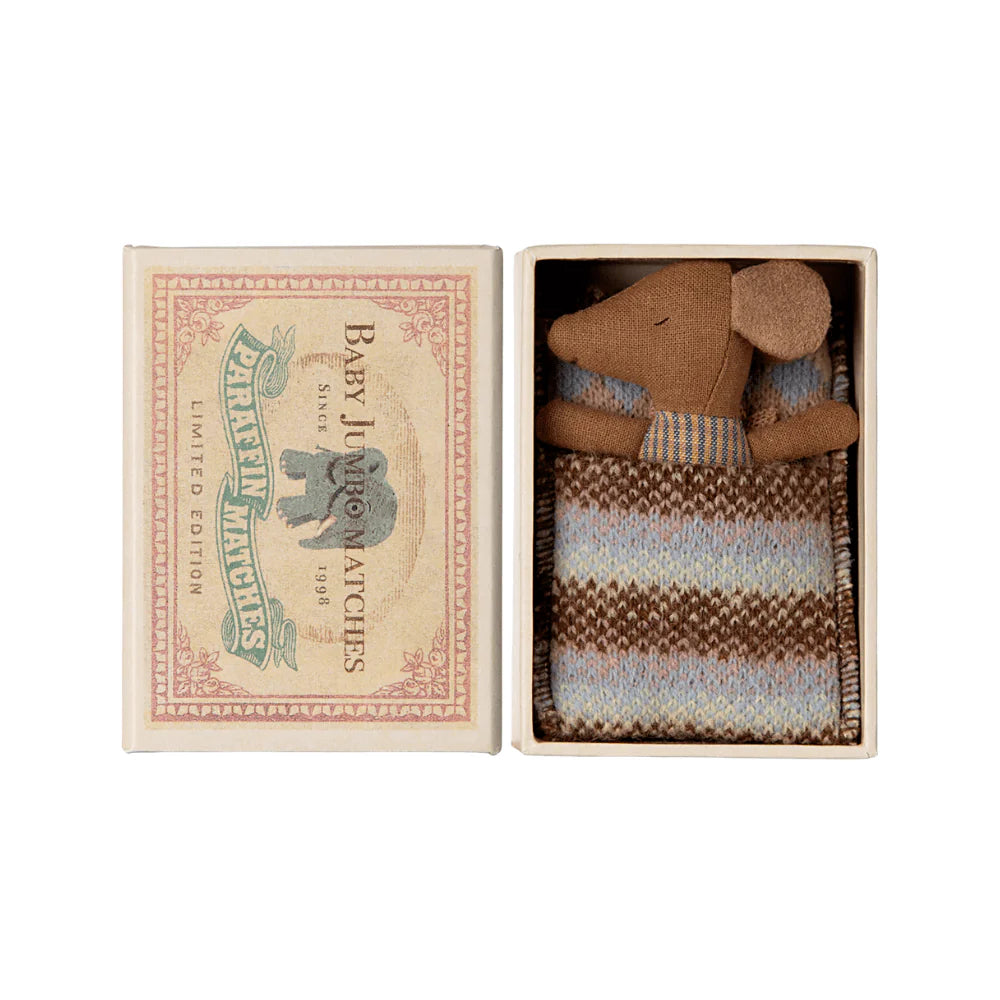 Sleepy Wakey Baby Mouse In Matchbox - Rose