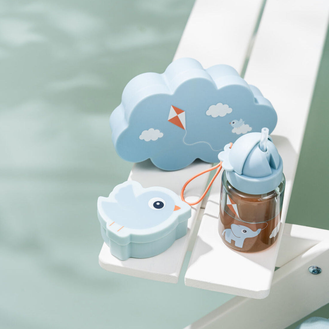 Lunch & Snack Box W/Straw Bottle Playground Blue