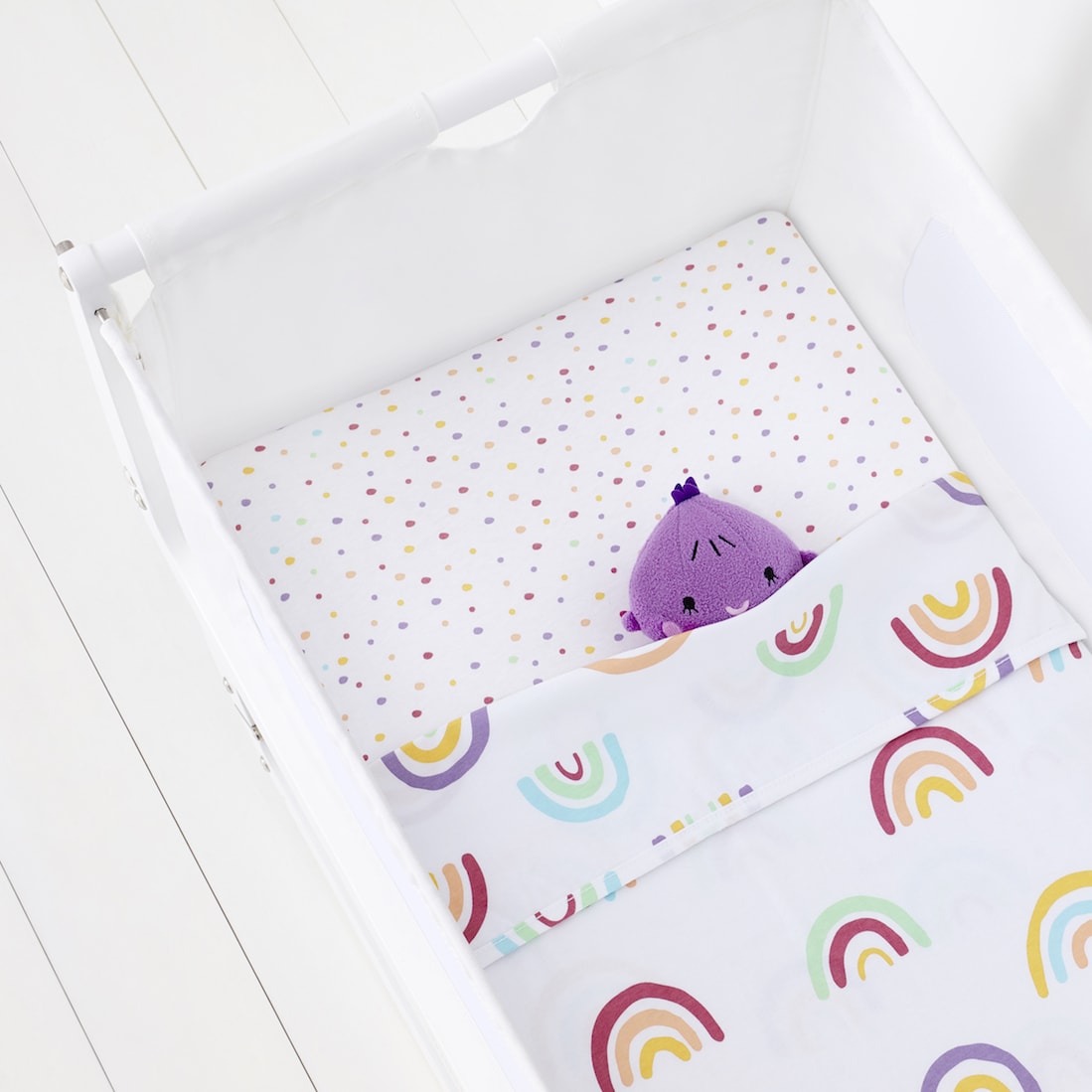 2 Pack Crib Fitted Sheets - Rainbow
