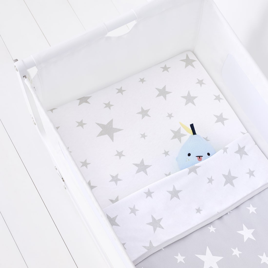 2 Pack Crib Fitted Sheets 40 x 75.5cm - Star