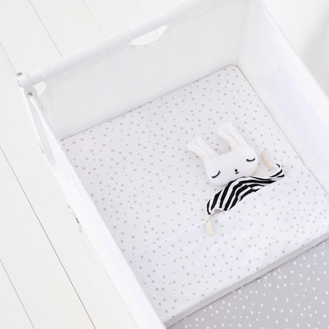 3 Piece Crib Bedding Set Ð Grey Spot