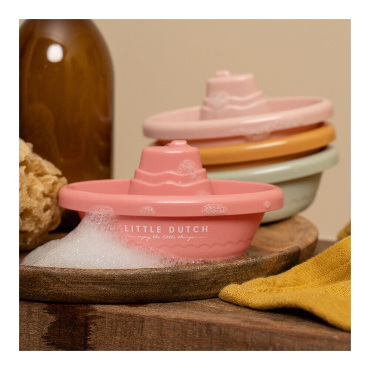 Stackable Bath Boats Pink