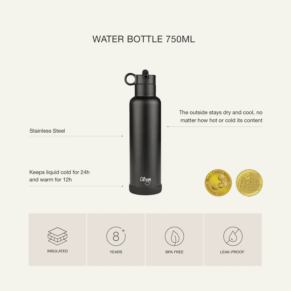 Citron SS Water Bottle 750ml Black