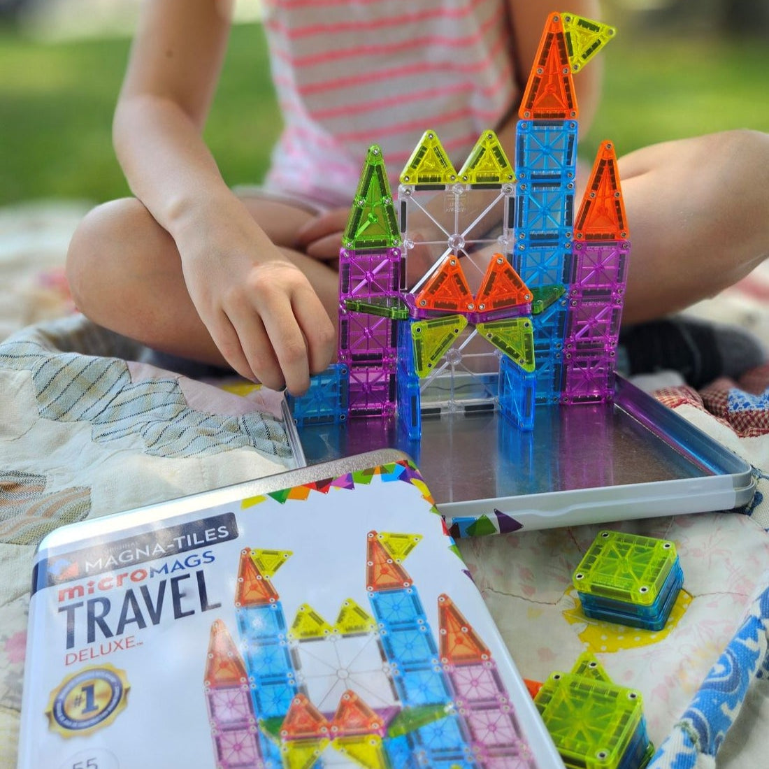 microMAGS Travel Set Deluxe 55-Piece Magnetic Construction Set