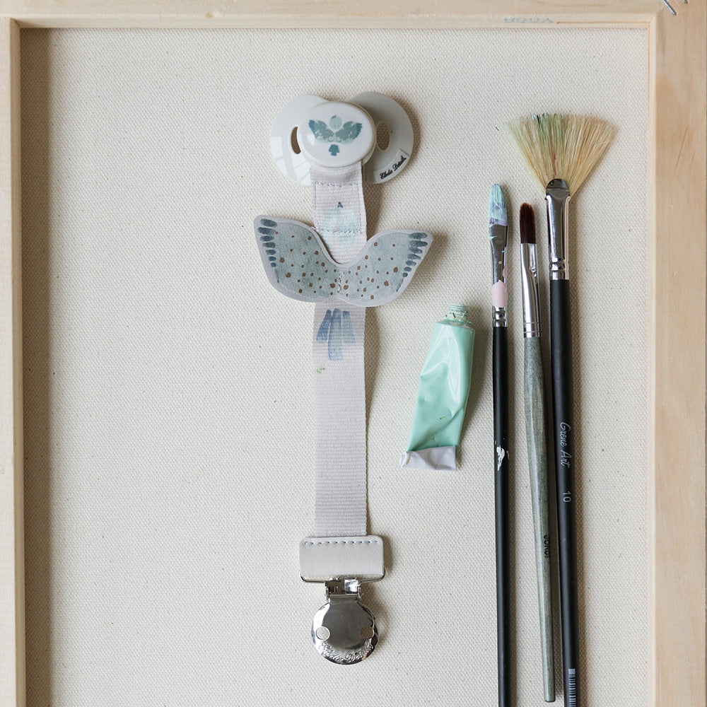 Pacifier Clip - Watercolor Wings