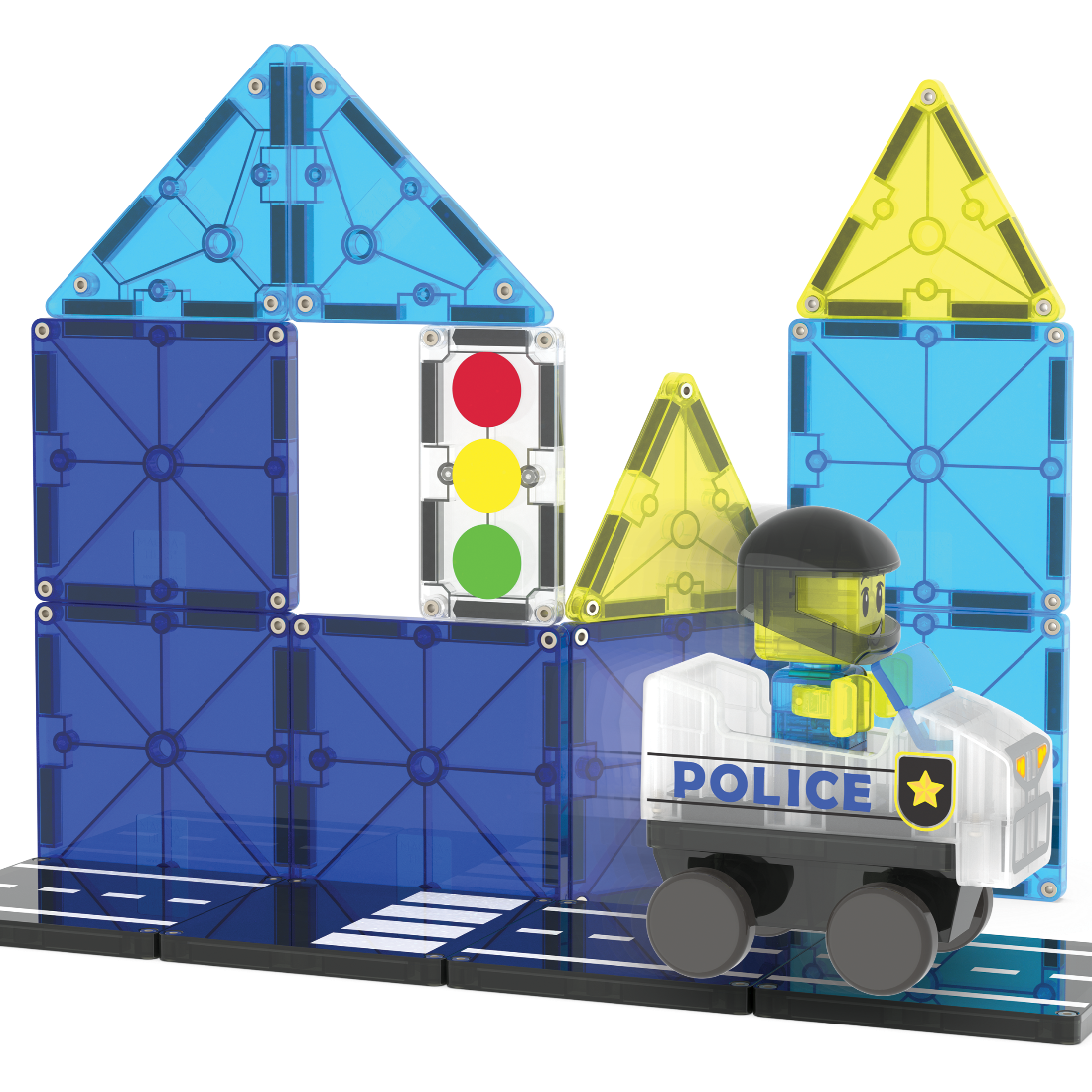 Police Patrol 20-Piece Magnetic Construction Set