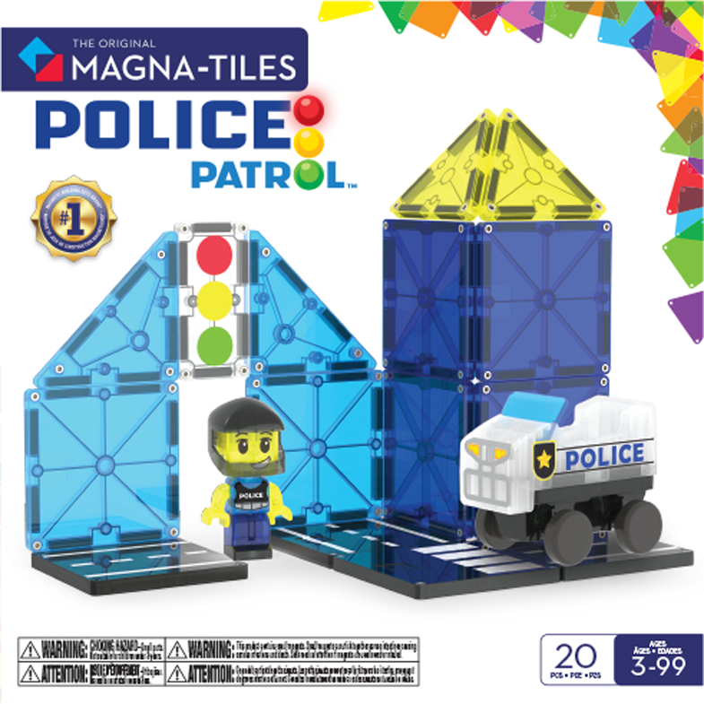 Police Patrol 20-Piece Magnetic Construction Set