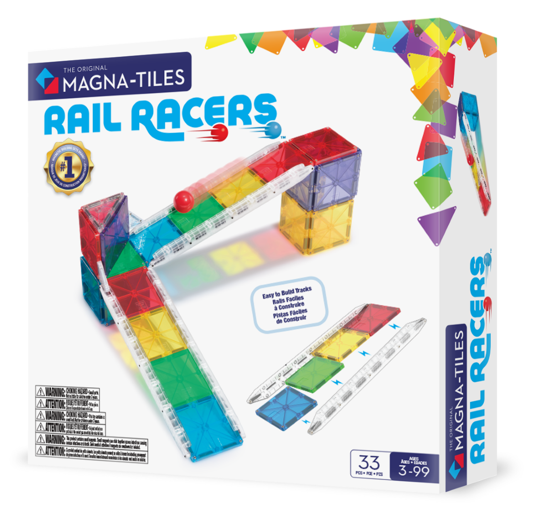 Rail Racers 33-Piece Magnetic Construction Set