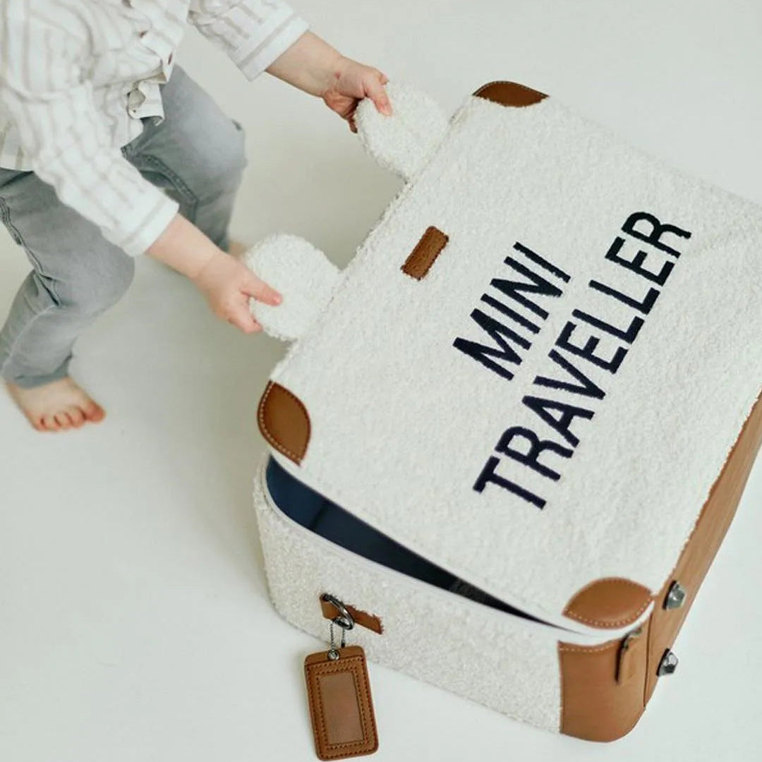 Mini Traveller Kids Suitcase Teddy Offwhite