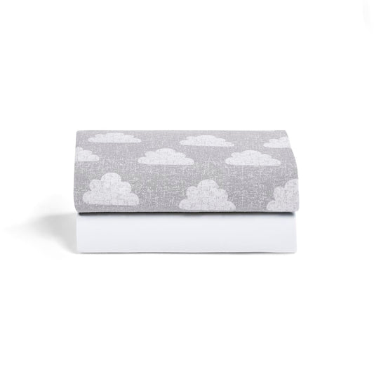 2 Pack Crib Fitted Sheets - Cloud Nine
