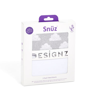 Snuz - SnuzPod Moses Basket/Pram Fitted Sheets Pack of 2 Cloud Nine