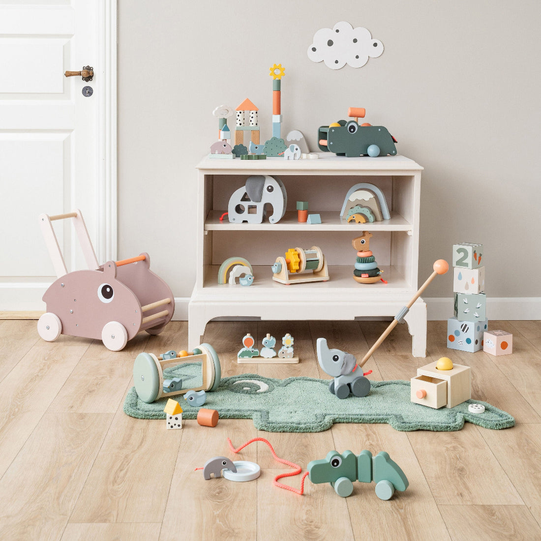 المكعب الخشبي 5 في 1.