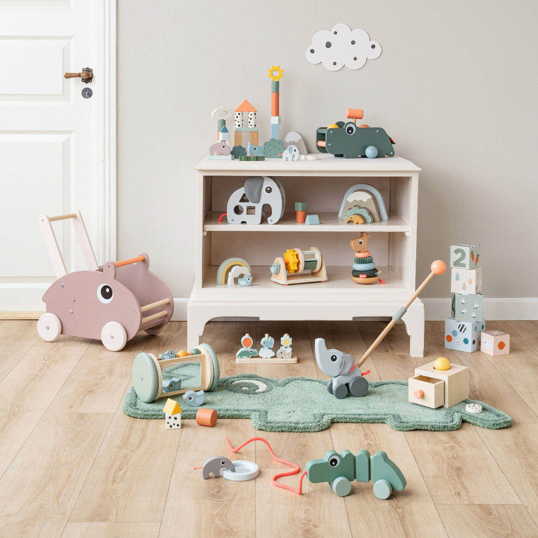 المكعب الخشبي 5 في 1.