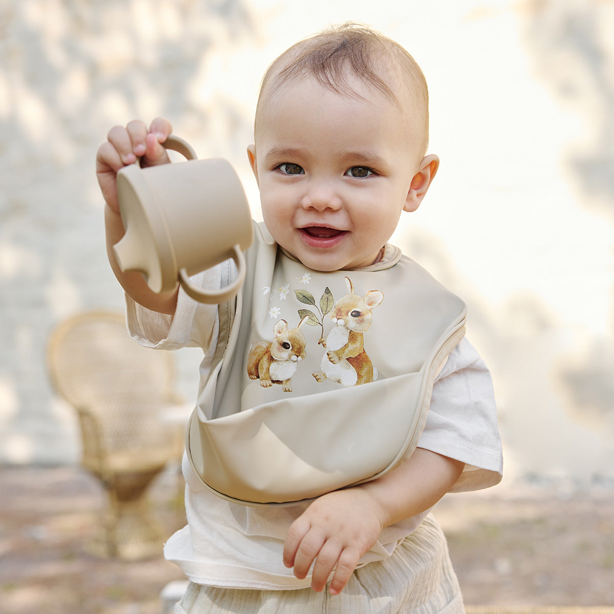 Bunny Darling Baby Feeding & Cozy Set - White