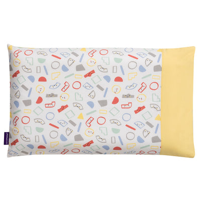 Toddler Pillow Case - Grey/Yellow