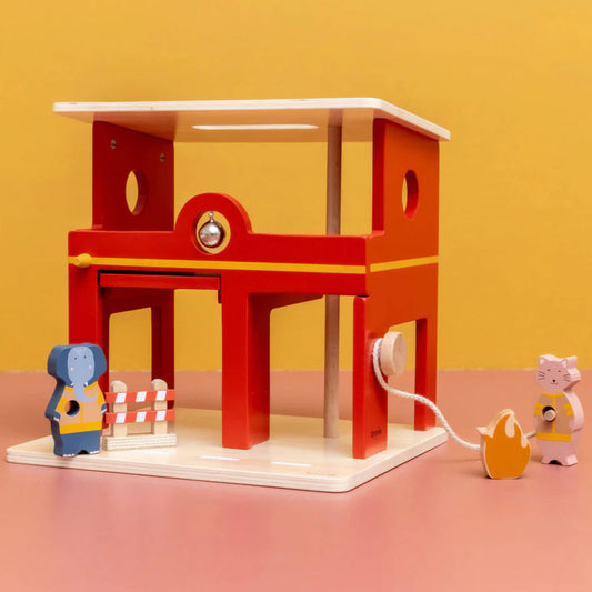 Wooden Animal Fire Station