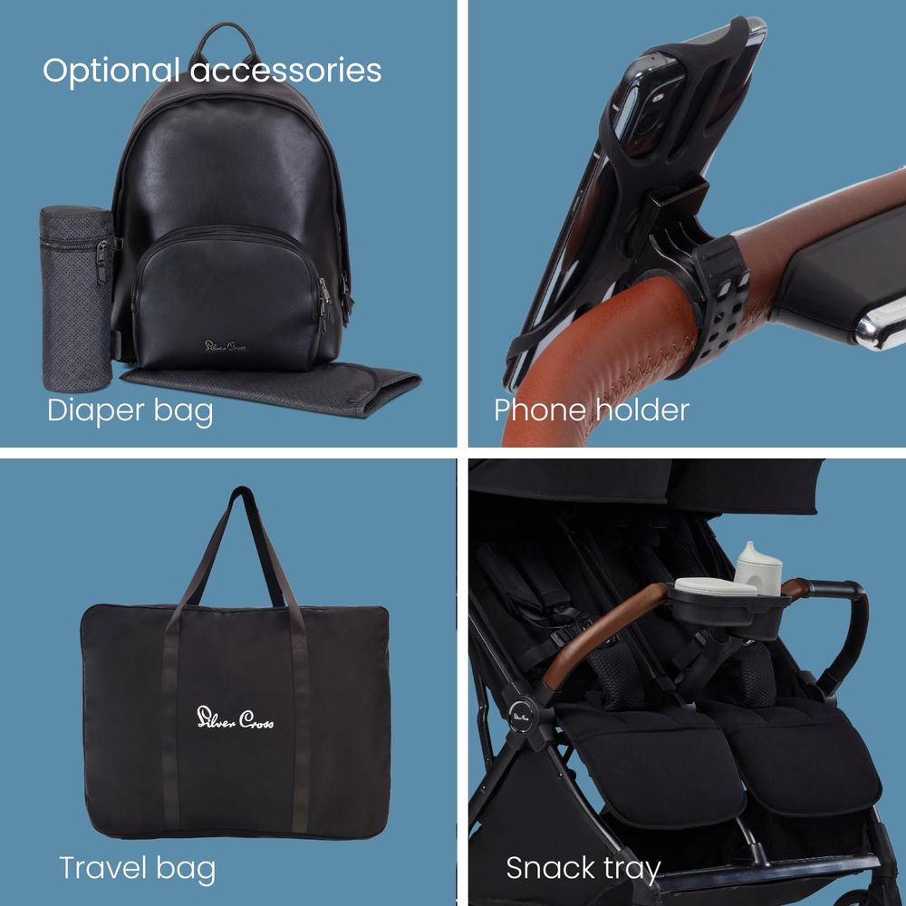 Jet Double Stroller - Black
