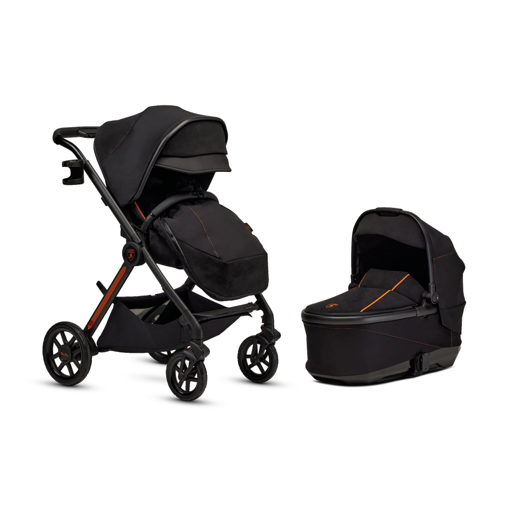 Lamborghini Reef Al Arancio Stroller With Carrycot - Black