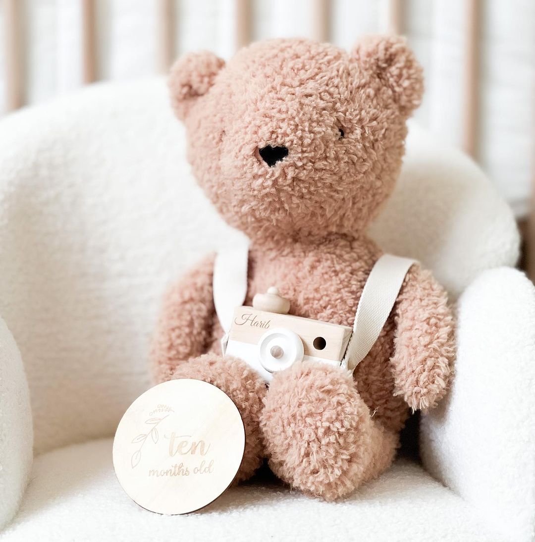 Personalized Wooden Camera Toy Brown