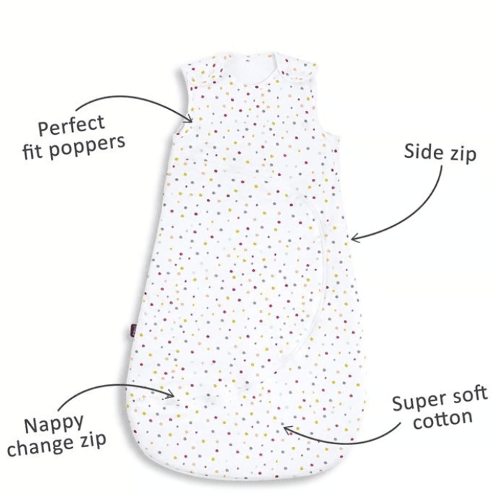 SnuzPouch Sleeping Bag, 2.5 Tog - Multi Spot, 0-6M