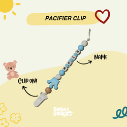 Babies Basic - Customized Pacifier Clip - Blue