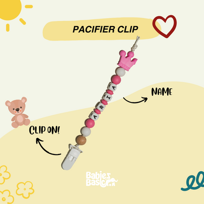 Babies Basic - Customized Pacifier Clip - Pink