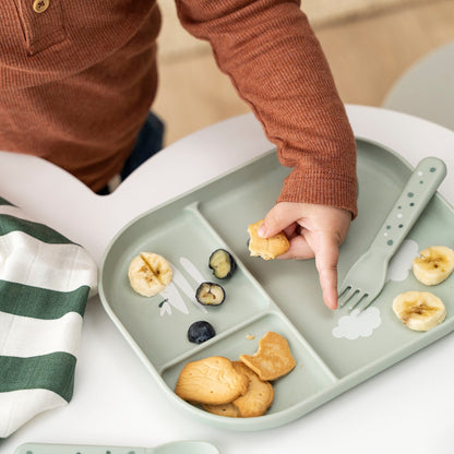 Foodie Compartment Plate Croco Green