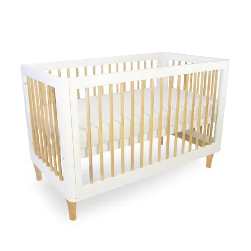 Riya Cot - White/Beech