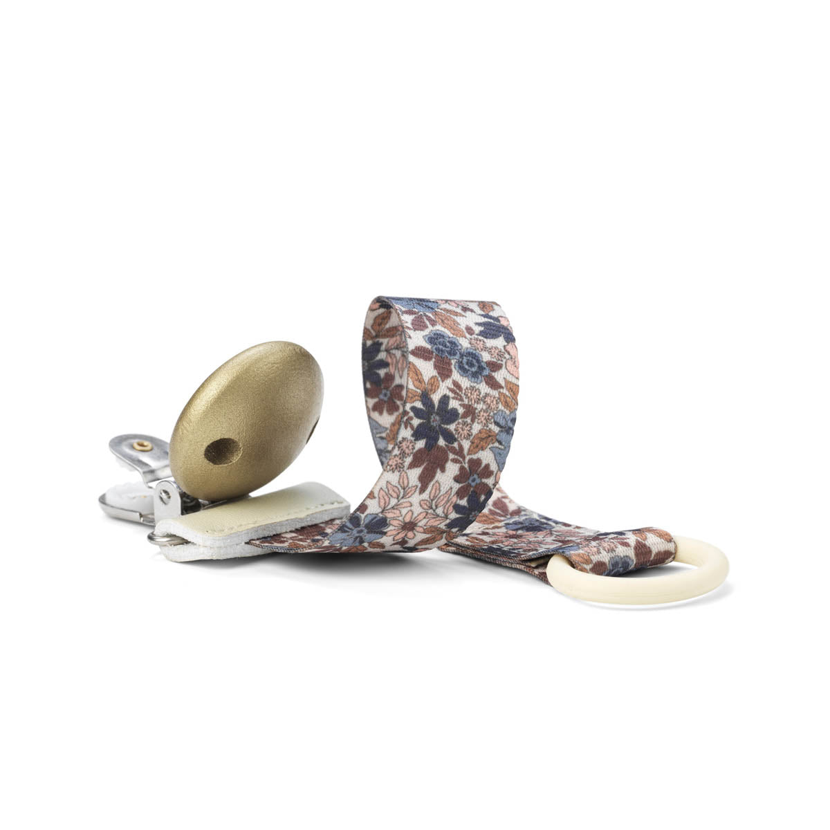 Pacifier Clip Wood - Blue Garden