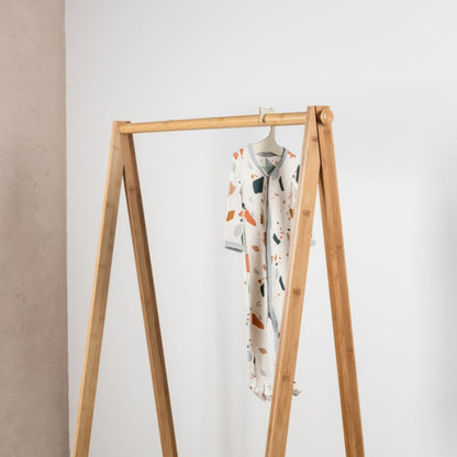 Terrazzo Snaps Onesie OEKO TEX® Bamboo Light Steel Blue