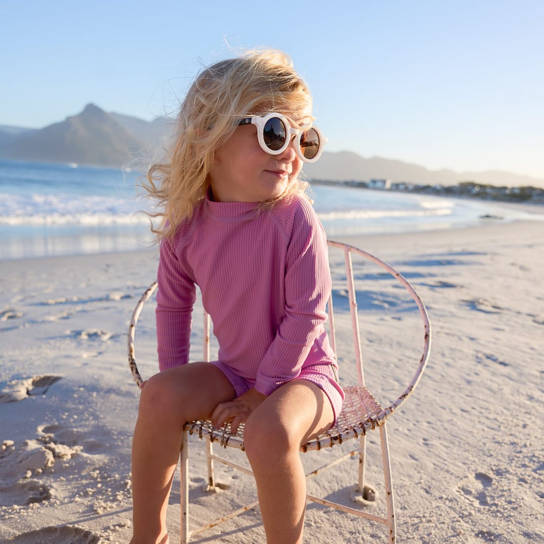 Orchid Ribbed Baby Swimsuit
