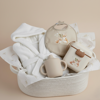 Bunny Darling Baby Feeding & Cozy Set - White