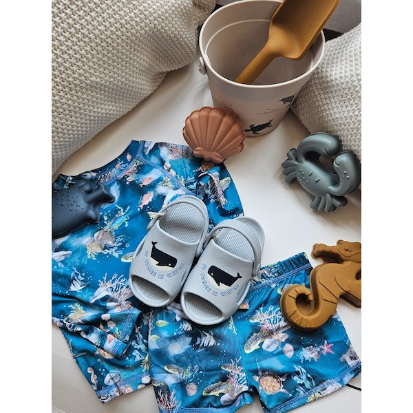Cute Beach Bundle Set (swim pants/top/sandals) with Gift Box