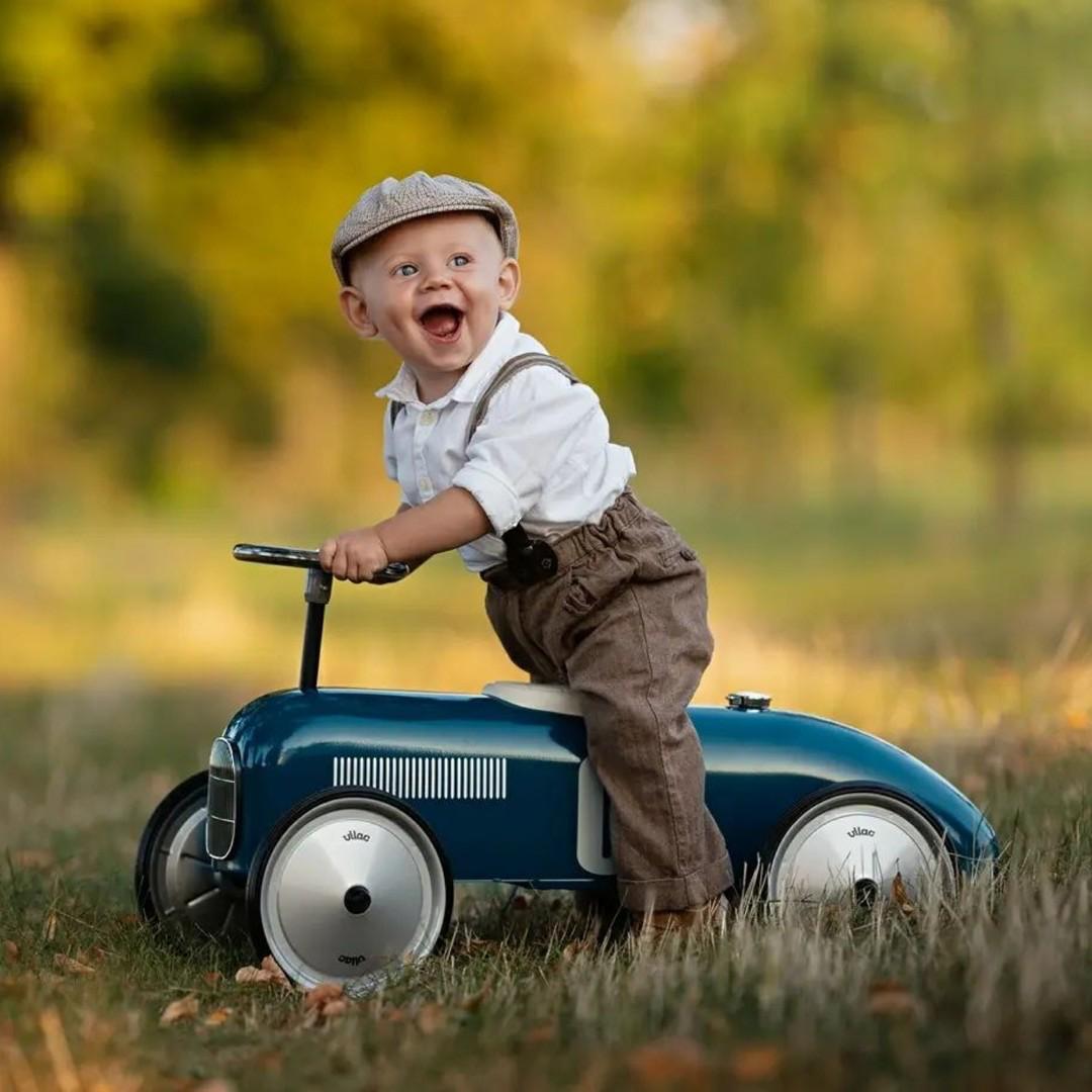 Blue Vintage Ride on Car