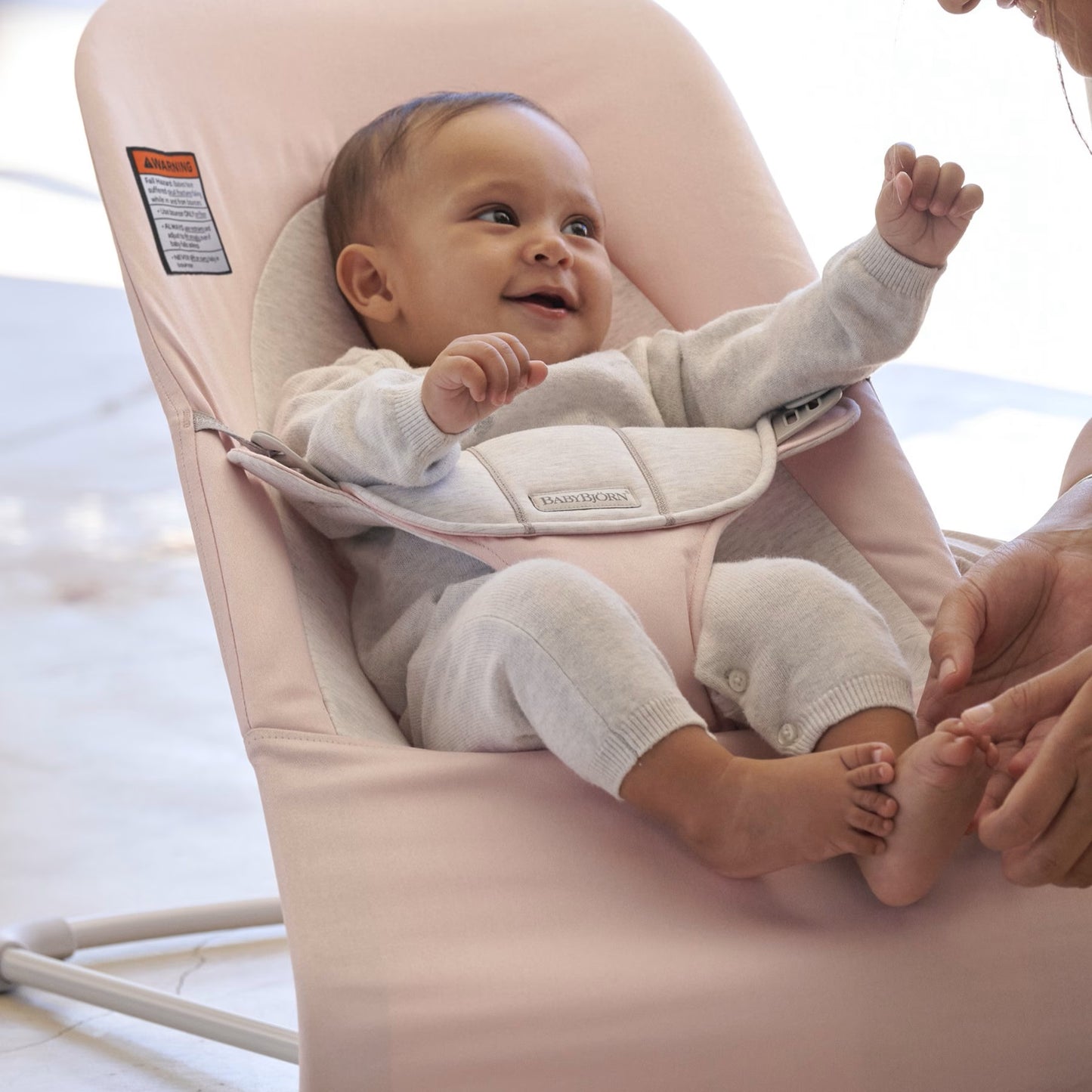 Bouncer Balance Soft, Woven/Jersey, Light pink/Grey