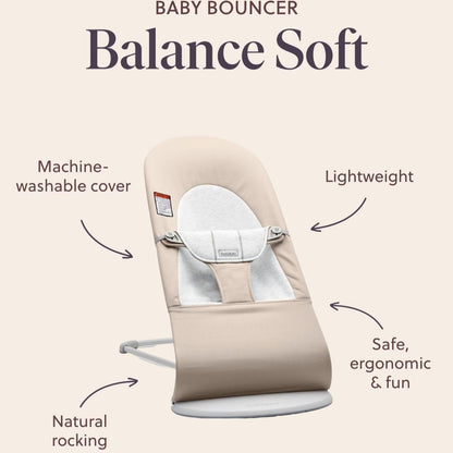 Bouncer Balance Soft, Woven/Jersey, Light pink/Grey